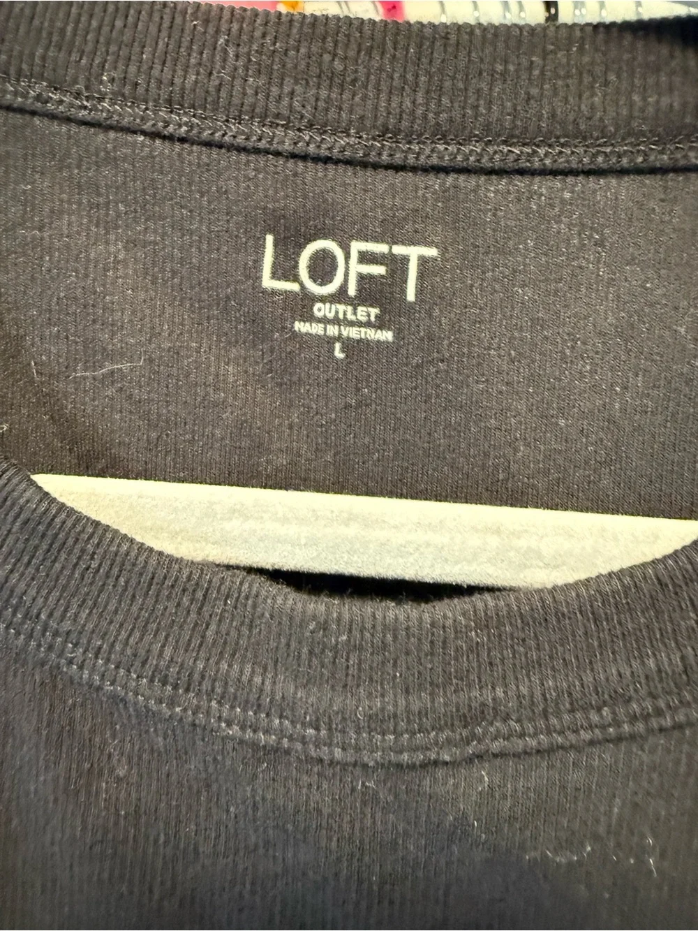 LOFT Outlet Ribbed Tank Top | Black | Size Large | EUC